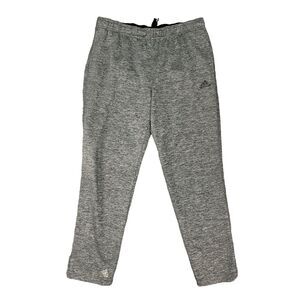 Adidas Sweatpant Mens L Large Grey Fleece Drawstring Elastic Waist Climawarm